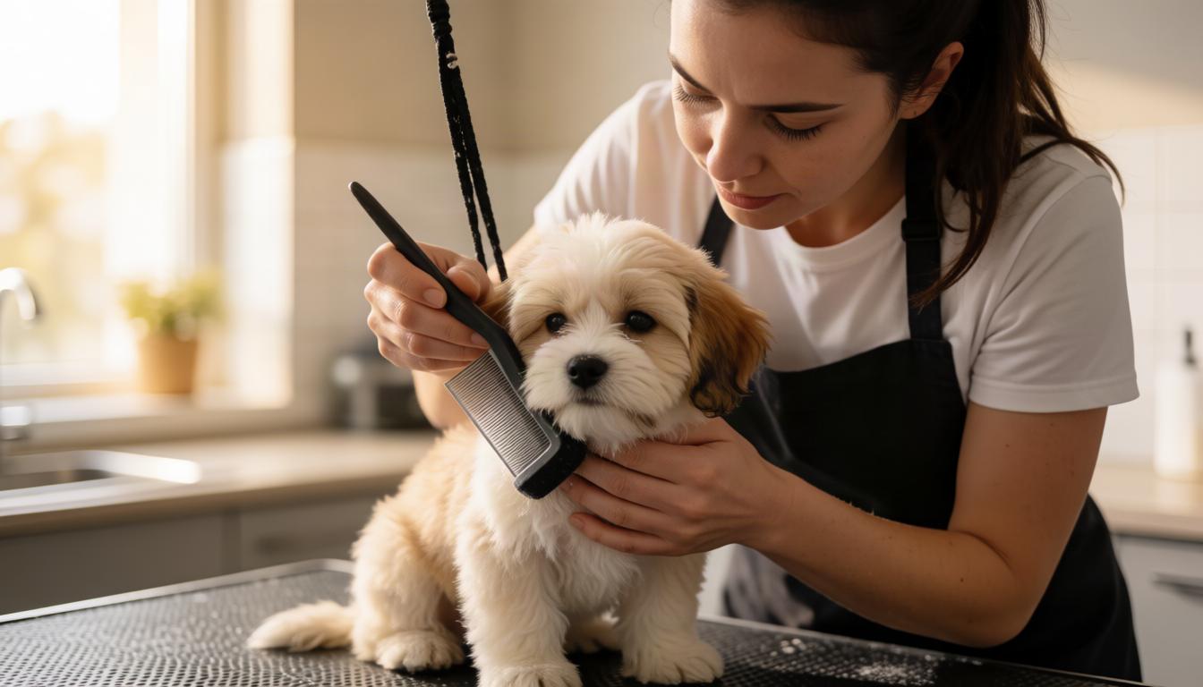 Puppy first grooming visit